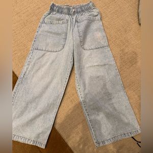 Zara girl light weight denim wide legs pants
